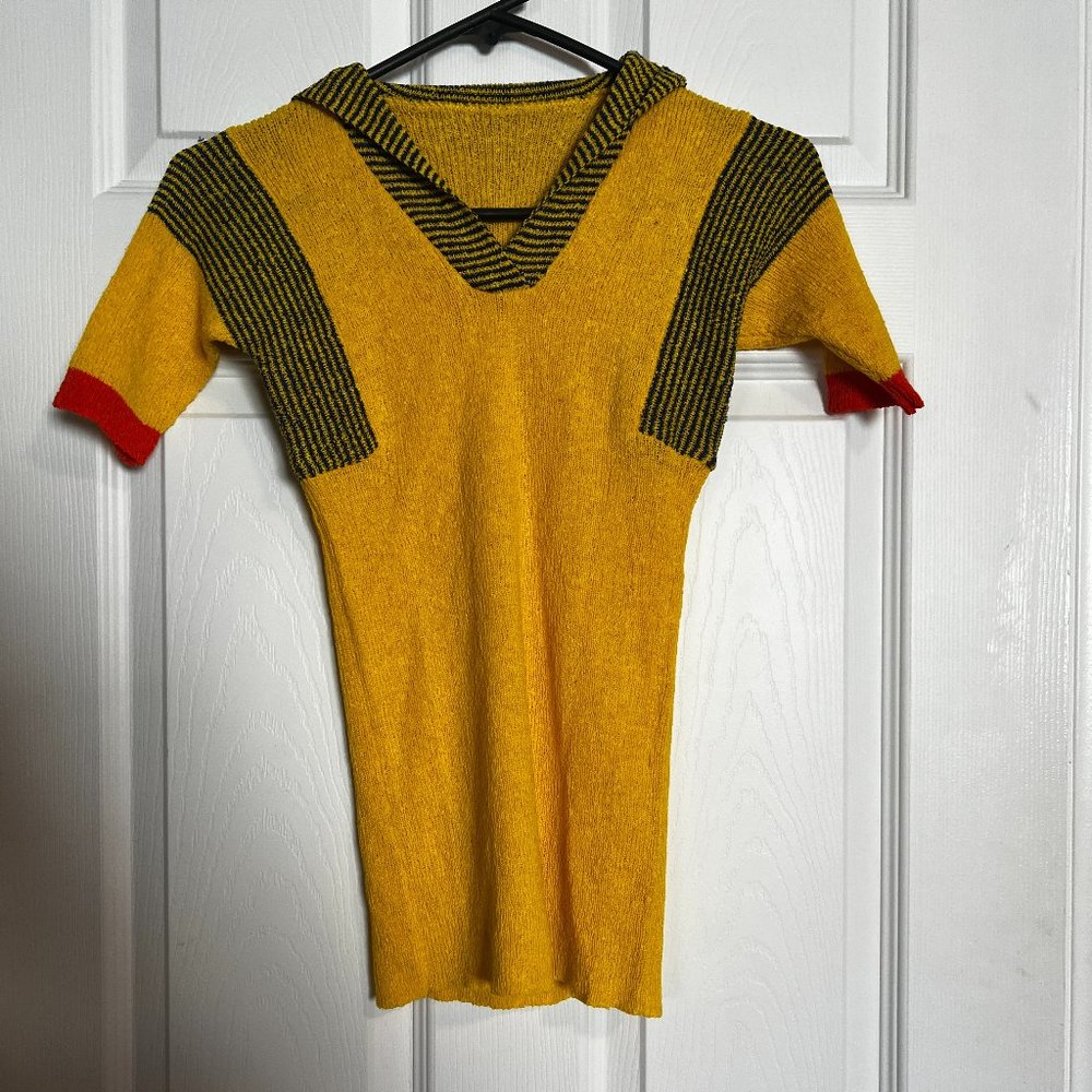 Vintage Yellow Knit Shirt - Small/Medium